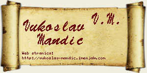 Vukoslav Mandić vizit kartica